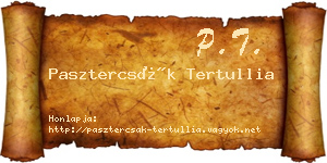 Pasztercsák Tertullia névjegykártya